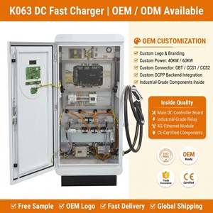 สถานีชาร์จรถยนต์ไฟฟ้าแบบเร็ว 40KW 60KW GBT หัวชาร์จคู่ DC 200-1000V ติดตั้งบนพื้น OCPP 1.6J 4G RFID IP54 - Product Image 1