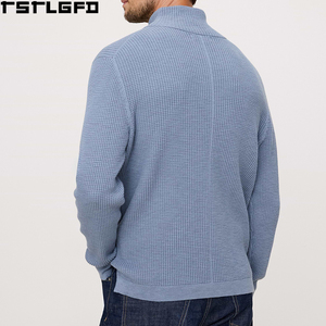 Pull thermique en coton à <span class=keywords><strong>col</strong></span> montant pour <span class=keywords><strong>homme</strong></span>, tricot fin lourd, style <span class=keywords><strong>col</strong></span> <span class=keywords><strong>roulé</strong></span>, OEM/ODM, fabricants de vêtements - Product Image 2