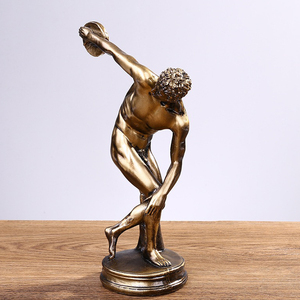 <span class=keywords><strong>Escultura</strong></span> de resina antigua para arte y figura de lanzador de disco coleccionable estatua de bronce griega figura de atleta deportivo decoración del hogar - Product Image 2