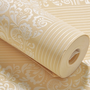 Şampanya avrupa 3D dikey şerit duvar kağıdı yatak odası oturma odası otel mühendisliği modern basit duvar kağıdı - Product Image 1