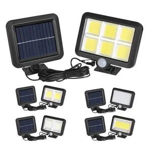 Lámpara de pared impermeable con Sensor de movimiento COB PIR para exteriores, luz Led Solar para jardín, patio, valla, calle, venta al por mayor