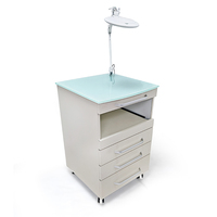 Custom Mobile Dental Cabinet Furniture 3 DrawerStainless Steel Cabinet with Magnifying Glass