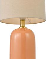 Lampe de table LED en céramique corail style moderne glamour avec abat-jour flexible en tissu de lin et en fer pour salon