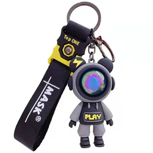 קישוט תליון Keychain מותאם אישית חמוד מפתח שרשרת גומי קסדת פותחן Keychain אור סיליקון מפתח שרשרת