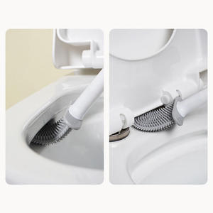 Brosse WC murale à long manche en silicone, facile à nettoyer, idéale pour la salle de bain (vente en gros) - Product Image 6