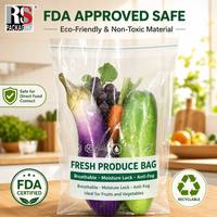 Microgeperforeerde BOPP zakken, hoge treksterkte, food grade, hitteverzegelbaar, gravure bedrukt, ademend, voor groenten en fruit