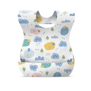 Waterproof Wholesale Portable Non Woven Pocket Type Customized Disposable Baby Bibs