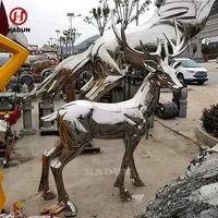 Grande décoration de forêt Grande statue d'orignal en acier inoxydable à vendre