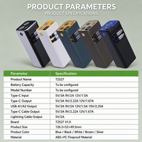 Cetakan Plastik Kustom 20000mAh DIY Power Bank Case Kit Kabel Terpasang Pengisian Cepat 22.5W PCBA Enclosure Shell