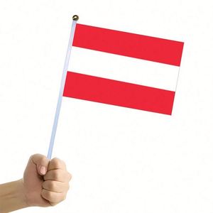 Custom Digital Printing 14x21cm Polyester Austria Hand Held <b>Flag</b> Mini Austrian Cheering Country <b>Flag</b> - Product Image 4