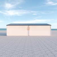 Garage double personnalisable avec toit incliné, expédié en pièces détachées, facile à installer