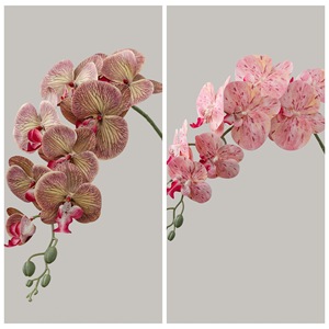 Orchidée Phalaenopsis Artificielle Énergique en PVC Caoutchouc Souple pour Mariage et Décoration Intérieure Vert Brunâtre Rouge Clair MW31008 - Product Image 3