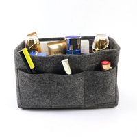 Pochette de rangement pour maquillage en feutre doux avec fermeture éclair sécurisée