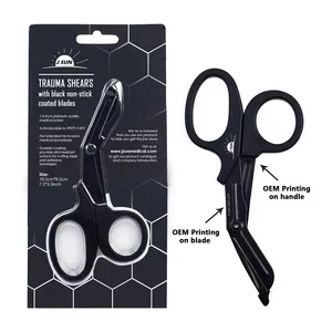 trauma shears Lister bandage scissors trauma scissors with clip with black titanium