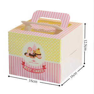 Caja portátil para hornear pasteles de cumpleaños, material grueso colorido con ventanas, 4 pulgadas, novedad - Product Image 4