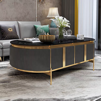 Ensemble de tables basses NOVA en marbre noir, design moderne et simple, meuble TV et ensemble de tables centrales pour la maison, meubles de luxe