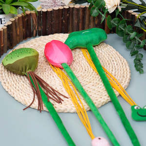 Juguete interactivo de varita con plumas y cascabel para gatos, al por mayor, para que los gatitos persigan, jueguen y se ejerciten, duradero, de fabricante de suministros para mascotas. - Product Image 2