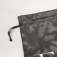 Pochettes à cordon personnalisées avec logo imprimé pour extensions de cheveux tressés en satin, sacs d'emballage anti-poussière pour perruques