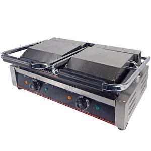 Presse à sandwichs professionnelle de haute qualité, gril <span class=keywords><strong>panini</strong></span> <span class=keywords><strong>double</strong></span> plaque, machine alimentaire, gril électrique sans fumée pour hôtel - Product Image 5