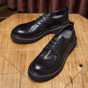 Chaussures décontractées en cuir de vachette américaine rétro britannique pour hommes d'affaires chaussures de travail à bout fermé style haut de gamme 1:1 augmenter haut bas - Product Image 3