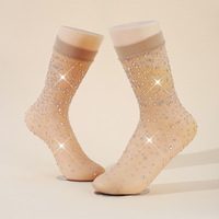 Date Bling Strass Fish Net Chaussettes Paillettes Chaussettes Résille pour Femmes