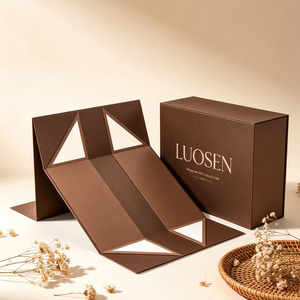 Boîte cadeau pliante de luxe à fermeture magnétique, design personnalisé, emballage rigide en carton, boîte de luxe pour perruques et vêtements - Product Image 2