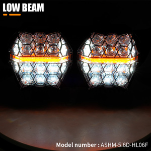 Faro LED de doble haz de 7 pulgadas con proyector de panal, mejora de lámpara para motocicleta <span class=keywords><strong>Harley</strong></span> <span class=keywords><strong>Davidson</strong></span> Road Glide 2015+ - Product Image 5