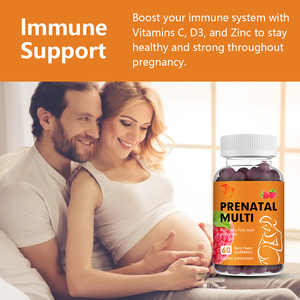 Gummies prénatales multi-vitamines en gros pour usines avec choline et fer, favorisant la santé sanguine et le transport d'oxygène, capsules alimentaires - Product Image 3