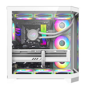 <span class=keywords><strong>Caja</strong></span> <span class=keywords><strong>de</strong></span> <span class=keywords><strong>ordenador</strong></span> <span class=keywords><strong>de</strong></span> Torre media ATX con vista al mar curvada, vidrio templado, USB 3,0, funciones <span class=keywords><strong>de</strong></span> juego disponibles, formas Mini-ITX MicroATX, disponible para uso en videojuegos - Product Image 5