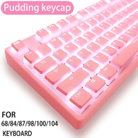 129 Keycap Pudding untuk GMK87 GMK81 GMK67 K617 M87 OEM PBT Key Cap Backlit untuk Keyboard Mekanik Profil Mx Kit Keycaps