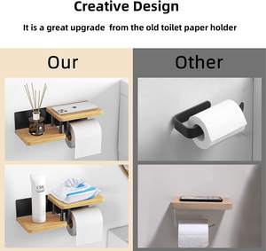 Oilet-soporte para pañuelos de baño, toallitas de madera para Baño - Product Image 3