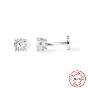 Rainbowking S925 <span class=keywords><strong>orecchini</strong></span> rotondi in <span class=keywords><strong>argento</strong></span> Sterling con zirconi con testa piatta e <span class=keywords><strong>orecchini</strong></span> traforati con filo interno <span class=keywords><strong>orecchini</strong></span> di gioielleria raffinata - Product Image 3