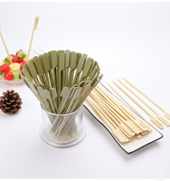 Brochettes de camping en bambou minimalistes, écologiques et jetables, idéales pour les grillades en plein air et les pique-niques.