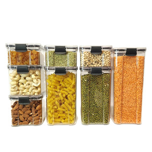 High Quality PET <b>Stackable</b> Space Saving Clear Plastic Kitchen Canisters for Kitchen Pantry Organization Modular <b>Storage</b> Solution - Product Image 1