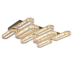Nouveau design moderne plafonnier crysta lumière led base en acier inoxydable plafonniers décoratifs pour salon - Product Image 6