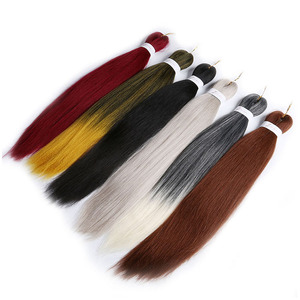 Extensions <span class=keywords><strong>de</strong></span> cheveux synthétiques pré-étirées pour tresses, 26 pouces, Ombré Yaki, thermoformables à l'eau chaude, sans démangeaisons, faciles à tresser, vente en gros - Product Image 3