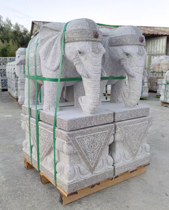 Bán buôn Chất lượng cao vườn cổng thông tin bên ngoài động vật trang trí trang trí bức tượng đá để bán voi lớn tác phẩm điêu khắc - Product Image 6