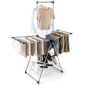 New Arrival Modern Stainless Steel Foldable Three-Layer Bathroom Coat Baby <b>Laundry</b> Racks for Drying Clothes Cloth Hanger Rack - Product Image 1