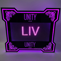 Tablero de letras con logotipo personalizado de acrílico al por mayor, servicio VIP, mensaje de texto desplazable, señal de botella LED brillante, presentador para club nocturno