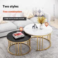 Table basse moderne de luxe minimaliste en bois massif et métal, design rond pour la maison, l'hôtel, nouveau ensemble de meubles de salon de luxe