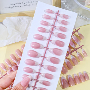 120 <span class=keywords><strong>Uñas</strong></span> Postizas de Gel Suave con Punta Francesa en Degradado Rosa <span class=keywords><strong>para</strong></span> Uso Diario - Product Image 5