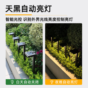 Modern Die-Cast Aluminum Solar Garden <b>Light</b> Waterproof Auto Dusk to Dawn Lawn Courtyard <b>Pathway</b> Lamp - Product Image 5