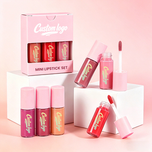 <span class=keywords><strong>Set</strong></span> Regalo Trucco Personalizzato Mini Kit Labbra Rossetto Nude Rosa Lucidalabbra Impermeabile Lunga Durata Private Label <span class=keywords><strong>Set</strong></span> Labbra 3 Pezzi - Product Image 1