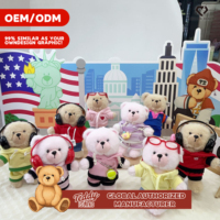 Boneka Beruang Teddy 14-17cm Dapat Dipakai, Bahan Poliester Isi Kapas, Dekorasi Furnitur Anak, Mainan Grosir, Dapat Disesuaikan