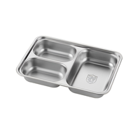 Ensemble de plats de service compartimentés Liyunda en acier inoxydable 304 de qualité alimentaire, modernes, écologiques et durables, pour la rentrée scolaire (Modèles
