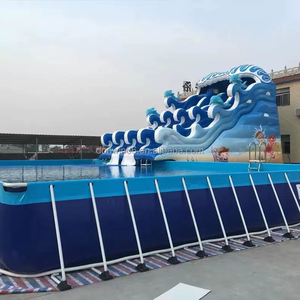 Le parc aquatique extérieur commercial grand adulte badine la <span class=keywords><strong>piscine</strong></span> gonflable sur des jeux d'eau gonflables de terre - Product Image 1