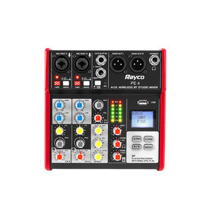 Tarjeta de sonido de grabación en vivo compacta de 4 canales Interfaz de audio Mezclador de consola de audio con ecualizador de 2 bandas y alimentación fantasma de 48V - Product Image 2