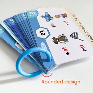Tarjetas de fonética para niños: mezclas de digrafas y trigrafas, sonidos de vocales largas, 118 grupos fonéticos, CVC, 65 tarjetas de doble cara, para edades de 2 a 6 años - Product Image 5