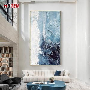 Vẽ Tay trừu tượng dầu dọc bức tranh trang trí khổng lồ mã màu vải với các đối tượng phong cảnh - Product Image 2