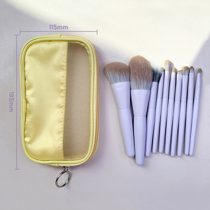 ชุดแปรงแต่งหน้าสีม่วง ขนแปรงธรรมชาติ รับทำโลโก้ ปริมาณสั่งซื้อขั้นต่ำน้อย ขนแปรงนุ่ม สำหรับรองพื้น แป้งฝุ่น ชุดแปรงแต่งหน้าพร้อมกระเป๋าเก็บ - Product Image 5
